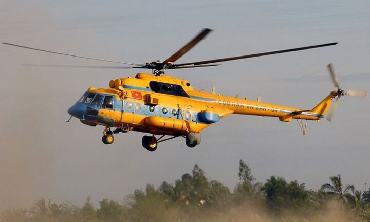 Trực thăng cứu hộ Mi171 cất cánh từ Cà Mau tìm máy bay mất tích