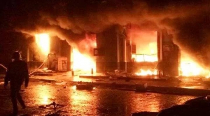 Cháy chợ phố Hiến, toàn bộ hàng hóa bị thiêu rụi