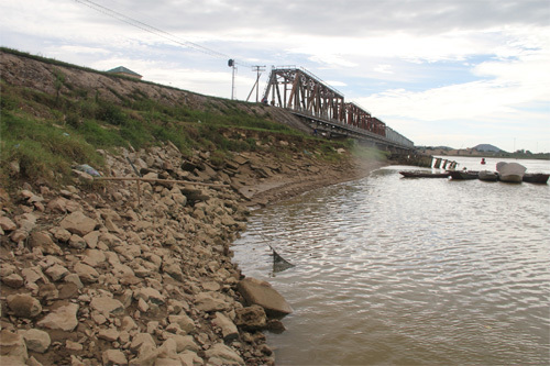 Đường sắt Bắc Nam bị sông Lam đe dọa