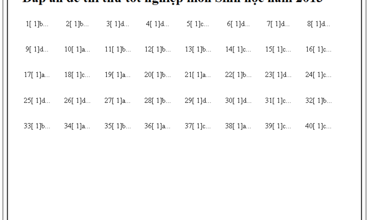 Đáp án đề thi đại học Tiếng Anh khối D năm 2014 mã đề 137