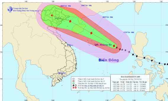 Tin bão mới nhất: Bão Thần Sấm vào Vịnh Bắc Bộ mạnh cấp 12, 13