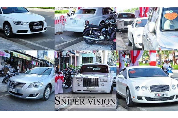 Dàn xe khủng rước dâu của đại gia Cà Mau