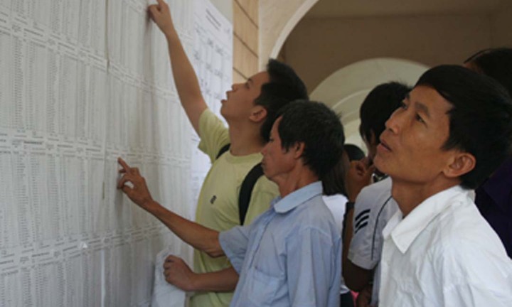 Điểm thi đại học năm 2014 của 20 trường đầu tiên