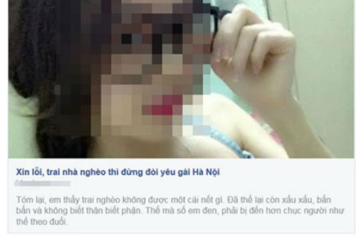 Phát ngôn gây sốc của hot girl: Trai nghèo đừng mơ yêu gái Hà Nội