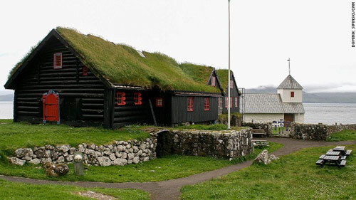 Độc đáo những ngôi nhà mái cỏ ở quần đảo Faroe 
