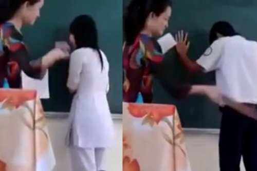 Clip: Cô giáo dùng thước đánh đòn nhiều học sinh cấp 3