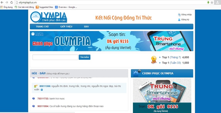 Kết quả trúng thưởng tuần 33 - Olympia