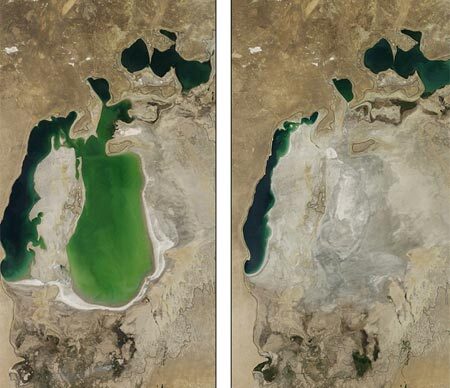 Sự biến mất gây sửng sốt của biển hồ lớn thứ 4 thế giới