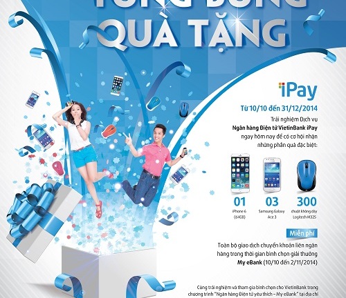 VietinBank EBanking - Tri ân khách hàng, tưng bừng quà tặng