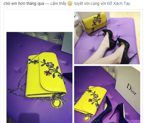 Ngọc Trinh khoe túi Dior mới 