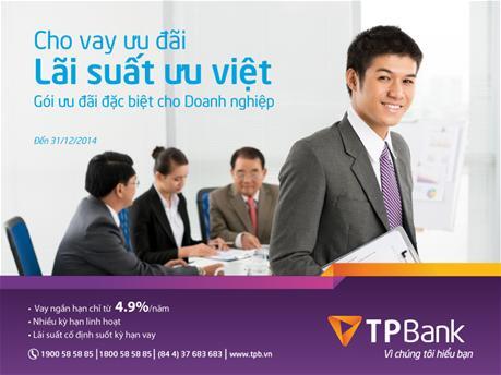 TPBank cho vay ưu đãi lãi suất ưu việt chỉ từ 4,9\%/năm
