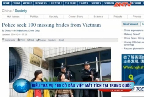 Video:  Trung Quốc điều tra 100 cô dâu Việt mất tích bí ẩn