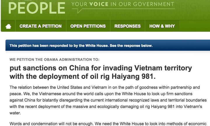 Nhà Trắng phản hồi đơn kiến nghị trừng phạt Trung Quốc