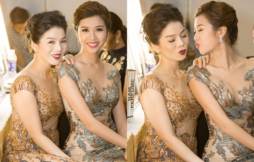 Thúy Vân - Lệ Quyên đọ sắc với đầm sequin lấp lánh, hôn gió trong hậu trường