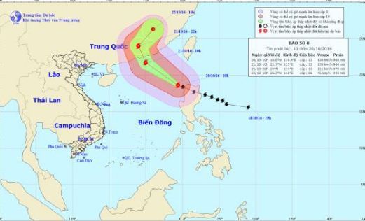 Bão Haima vào Biển Đông, trở thành cơn bão số 8