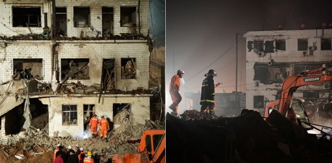 Trung Quốc: Nổ lớn phá hủy hàng chục tòa nhà, 167 người thương vong