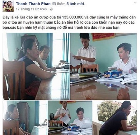 Thua kiện, người phụ nữ lên Facebook vu khống cán bộ tòa nhận hối lộ