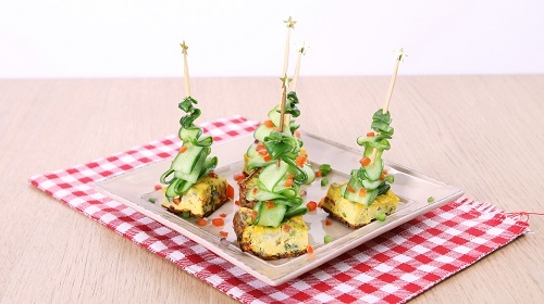 Frittata hình cây thông Noen – Trứng rán phong cách Ý cho mùa Giáng sinh