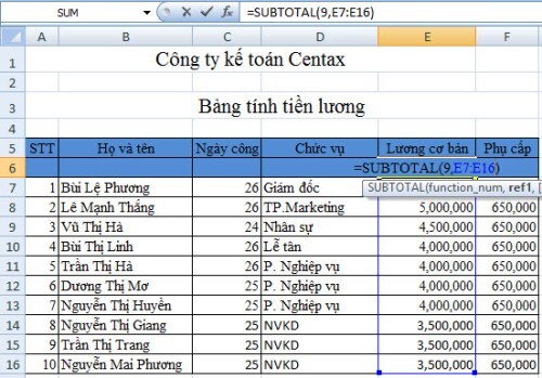 Những điều cơ bản nhất trong cách sử dụng hàm Subtotal trong Excel