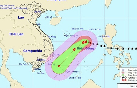 Bão số 10 giật cấp 14, khả năng đổi hướng về phía quần đảo Trường Sa