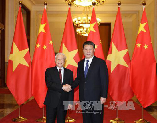Tổng Bí thư Nguyễn Phú Trọng hội đàm với Tổng Bí thư Trung Quốc Tập Cận Bình