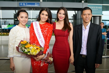 Hoa hậu Phạm Hương, á hậu Thiên Lý tiễn Lệ Hằng thi Miss Universe 2016