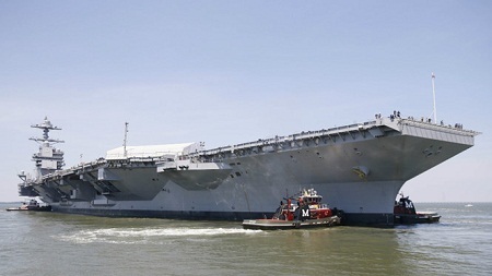Hải quân Mỹ sắp nhận siêu tàu sân bay Gerald Ford 13 tỷ USD