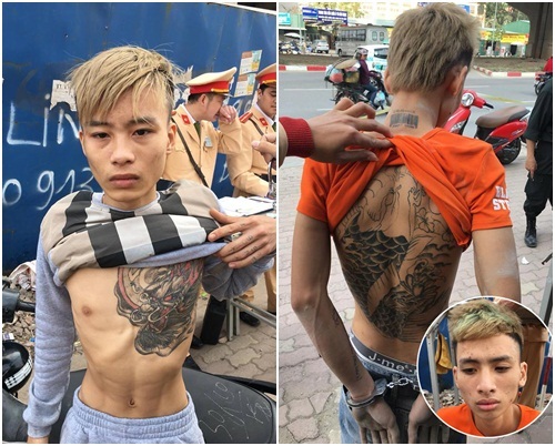 Giáp mặt 141, hai  9x xăm “rồng phượng” chạy thục mạng
