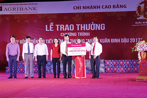 Giải đặc biệt 1 tỷ đồng từ chương trình tiết kiệm dự thưởng của Agribank