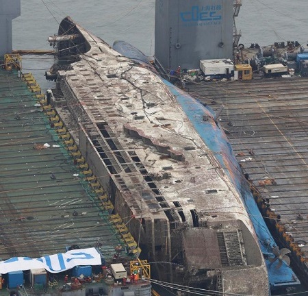 Xót xa trước hình ảnh phà Sewol sau 3 năm gặp nạn