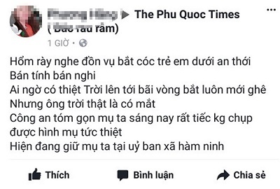Thực hư thông tin xuất hiện người phụ nữ bắt cóc trẻ em ở Phú Quốc