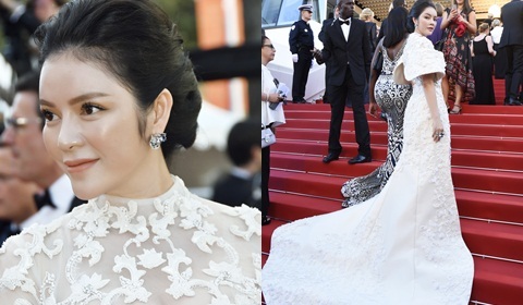 Lý Nhã Kỳ khoe nhan sắc lộng lẫy yêu kiều trên thảm đỏ Cannes 2017