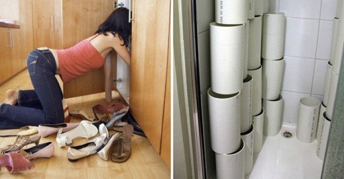 Bực mình vì tủ giày bừa bộn, anh chồng mua ống nhựa về giải quyết khiến vợ bất ngờ