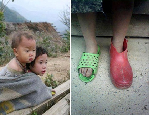 Chạnh lòng hình ảnh những đôi chân trần bé nhỏ, giá lạnh ở vùng cao
