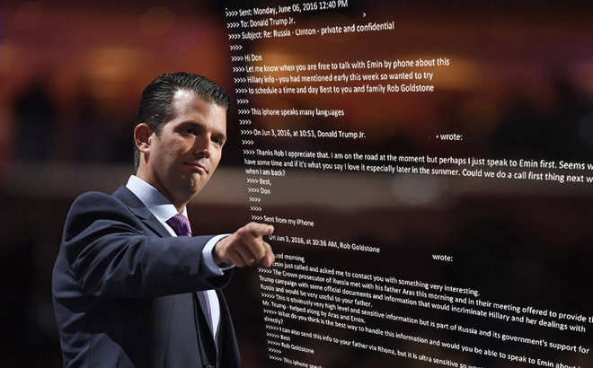 Toàn văn chuỗi email dàn xếp cuộc gặp giữa con trai Tổng thống Trump và nữ luật sư Nga