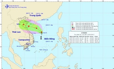 Áp thấp nhiệt đới có khả năng mạnh lên thành bão số 2, hướng vào Hải Phòng- Nghệ An