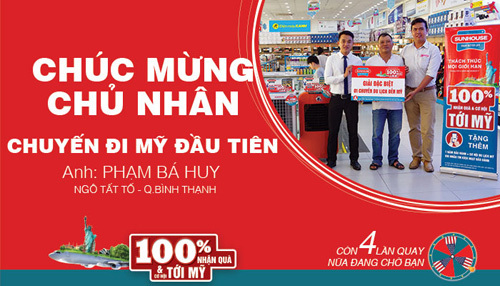 SUNHOUSE công bố 5 khách hàng may mắn trúng giải chuyến du lịch Mỹ miễn phí