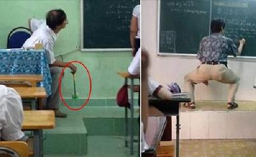 Chết cười với những tư thế giảng bài bá đạo của thầy cô