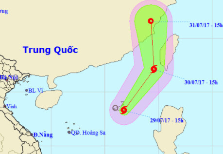 Xuất hiện cơn bão số 5 trên Biển Đông