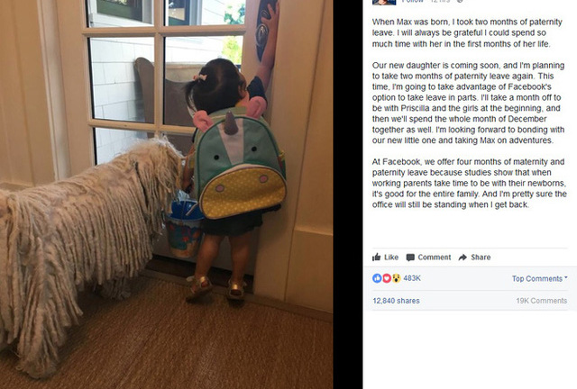 Ông chủ Facebook xin nghỉ phép 2 tháng để chăm sóc con gái sắp chào đời