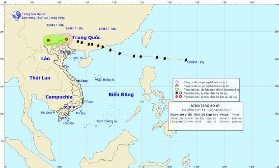 Diễn biến mới nhất về bão số 6: Đổ bộ vào đất liền, Bắc Bộ mưa lớn