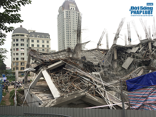 Hà Nội: Hiện trường vụ sập trường mầm non đang xây