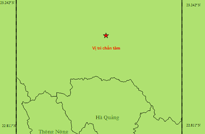 Động đất 4,3 độ richter giáp vùng viên giới tỉnh Cao Bằng