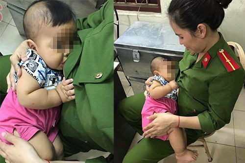 Nữ thiếu úy cảnh sát cho bé trai bị bỏ rơi bú: Thiên chức người mẹ tạo lên điều tuyệt vời