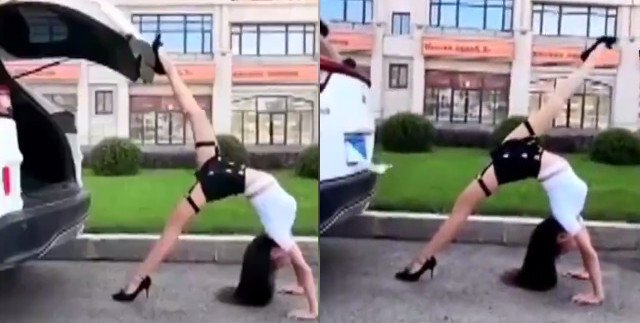 Dùng chân đóng cốp xe, trào lưu khoe chân thon dài kiểu mới