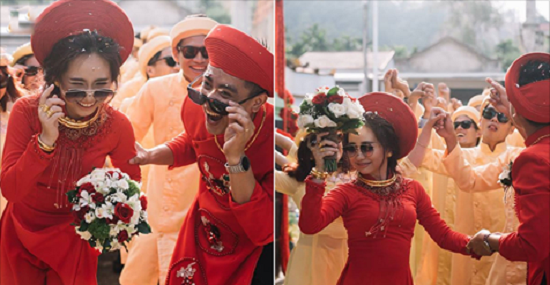Xuất hiện trong đám cưới, cặp đôi xứ Huế và dàn bê lễ khiến khách mời choáng váng vì “ngầu” và “lầy lội”