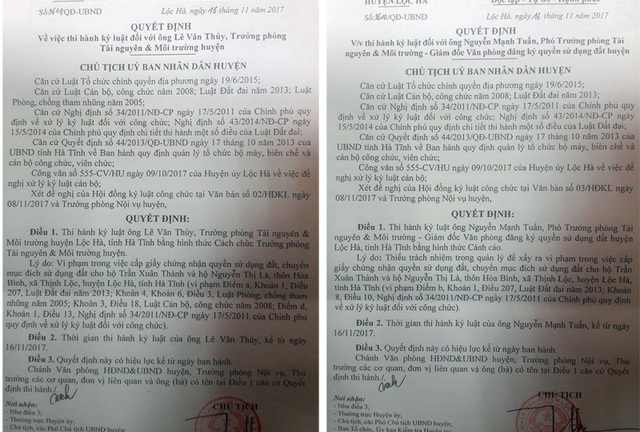 Cách chức trưởng phòng Tài nguyên huyện vì cấp đất sai