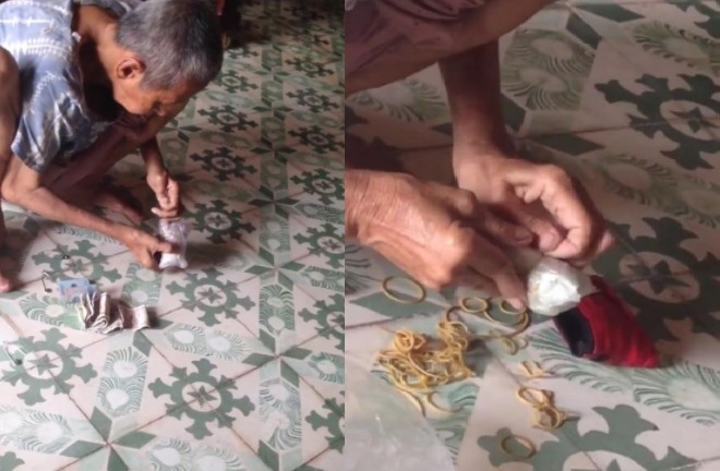 Thương cảm khi cụ bà Long An lấy tiền cất giữ có 1-0-2
