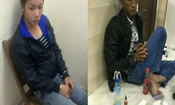 Bắt cặp vợ chồng buôn bán ma túy mang theo 