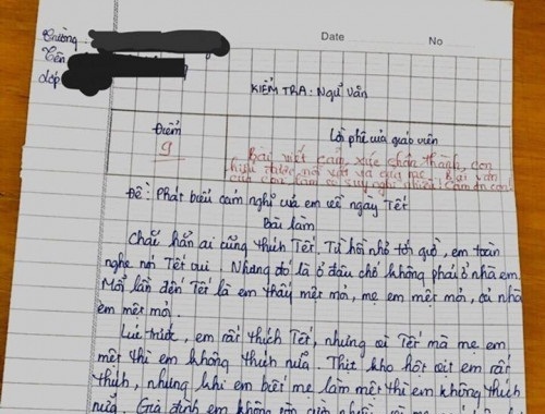 Bài văn 'Phát biểu cảm nghĩ của em về ngày Tết' khiến triệu bà mẹ cảm động